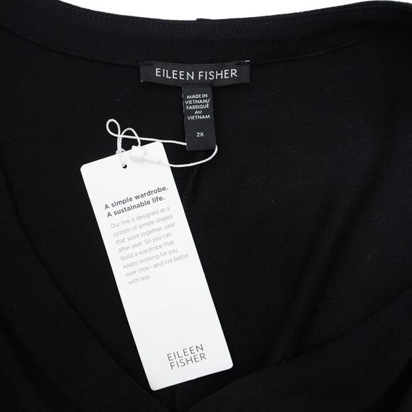 Eileen Fisher Black Wide Leg Ankle Length Jumpsuit Size 2X - Picture 9 of 12